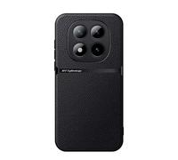 COMAKU Funda para Xiaomi Redmi Note 15 Pro+ Plus 5G/Xiaomi Poco M8 Pro 5G, Premium Ultrafino Textura Antideslizante PU + TPU Silicona Fundas Carcasa - Negro