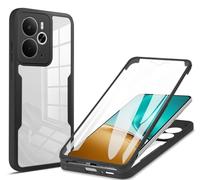 COMAKU Funda Realme 14 5G / Realme 14T 5G, 360 Grados y Protector Antigolpes [Ultra Hybrid] Transparent PC Dura Resistente + Silicona Bumper, Doble Cara Carcasa - Negro