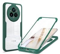 COMAKU Funda Realme 14 Pro Plus 5G / Realme 14 Pro+ 5G, 360 Grados y Protector Antigolpes [Ultra Hybrid] Transparent PC Dura Resistente + Silicona Bumper, Doble Cara Carcasa - Verde
