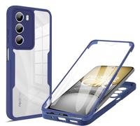 COMAKU Funda Realme 14X 5G / Realme C75 4G, 360 Grados y Protector Antigolpes [Ultra Hybrid] Transparent PC Dura Resistente + Silicona Bumper, Doble Cara Carcasa - Azul