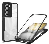 COMAKU Funda Realme 14X 5G / Realme C75 4G, 360 Grados y Protector Antigolpes [Ultra Hybrid] Transparent PC Dura Resistente + Silicona Bumper, Doble Cara Carcasa - Negro