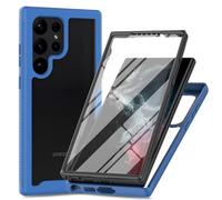 COMAKU Funda Samsung Galaxy S25 Ultra, 360 Grados y Protector Antigolpes [Ultra Hybrid] Transparent PC Dura Resistente + Silicona Bumper, Doble Cara Carcasa - Azul
