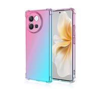 COMAKU Funda Vivo V40 Lite 5G - Carcasa Ultraligera y Delgada de TPU con Protección a Prueba de Golpes, Elegante Diseño Transparente Degradado para Vivo V40 Lite 5G - Rosa Verde