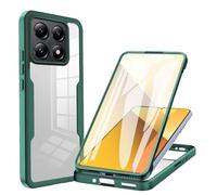 COMAKU Funda Xiaomi 14T 5G, 360 Grados y Protector Antigolpes [Ultra Hybrid] Transparent PC Dura Resistente + Silicona Bumper, Doble Cara Carcasa - Verde
