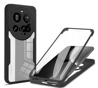 COMAKU Funda Xiaomi 15 Ultra, 360 Grados y Protector Antigolpes [Ultra Hybrid] Transparent PC Dura Resistente + Silicona Bumper, Doble Cara Carcasa - Negro