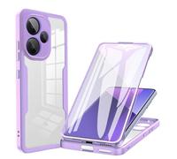 COMAKU Funda Xiaomi Poco F6 5G, 360 Grados y Protector Antigolpes [Ultra Hybrid] Transparent PC Dura Resistente + Silicona Bumper, Doble Cara Carcasa - Púrpura