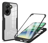 COMAKU Funda Xiaomi Redmi A5 4G, 360 Grados y Protector Antigolpes [Ultra Hybrid] Transparent PC Dura Resistente + Silicona Bumper, Doble Cara Carcasa - Negro