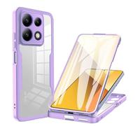 COMAKU Funda Xiaomi Redmi Note 13 4G, 360 Grados y Protector Antigolpes [Ultra Hybrid] Transparent PC Dura Resistente + Silicona Bumper, Doble Cara Carcasa - Púrpura