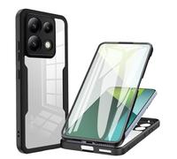 COMAKU Funda Xiaomi Redmi Note 13 Pro 4G, 360 Grados y Protector Antigolpes [Ultra Hybrid] Transparent PC Dura Resistente + Silicona Bumper, Doble Cara Carcasa - Negro