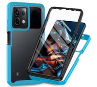 COMAKU Funda Xiaomi Redmi Note 13 Pro 5G/Poco X6 5G, 360 Grados y Protector Antigolpes [Ultra Hybrid] Transparent PC Dura Resistente + Silicona Bumper, Doble Cara Carcasa - Azul