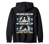 Comamos Bob Commas Puntuación Tiburón Gracioso Inglés Gramática Sudadera con Capucha