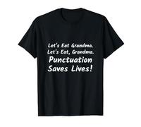 Comamos la Abuela. La puntuación Salva Vidas Divertida Cita Camiseta gráfica económica, Hombre, Negro, L