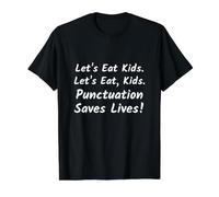 Comamos niños. Comamos, niños. La puntuación Salva Vidas Camiseta gráfica económica, Hombre, Negro, L