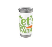 Comamos una vida saludable basada en plantas Vaso térmico de acero inoxidable de doble pared