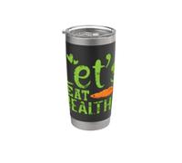 Comamos una vida saludable basada en plantas Vaso térmico de acero inoxidable de doble pared