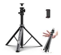 COMAN MT68 - Soporte de luz, apertura automática de 83.4 pulgadas, soporte de luz portátil ajustable para fotografía, trípode para teléfono con cabeza de bola de liberación rápida tornillo de 1/4