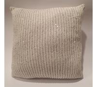 Comarco Sa Cojín Blanco con Lentejuelas Plateadas 45x45 cm