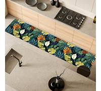 Comart - Alfombra de cocina Austin - Impermeable - Antideslizante - Antimanchas - Lavable en lavadora - Alfombra de poliéster - para pasillo y cocina - Made in Italy - Tropical Peperomia - 50 x 270 cm