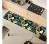 Comart - Alfombra de cocina Austin - Impermeable - Antideslizante - Antimanchas - Lavable en lavadora - Alfombra de poliéster - para pasillo y cocina - Made in Italy - Tropical Peperomia - 50 x 230 cm