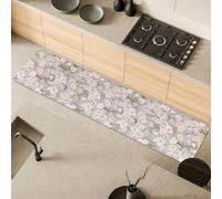 Comart - Alfombra de Cocina Austin - Impermeable - Antideslizante - Antimanchas - Lavable en Lavadora - Alfombra de poliéster - para Pasillo y Cocina - Made in Italy - Flores Bloom - 50 x 230 cm