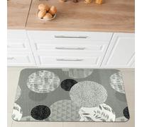 Comart - Alfombra de Cocina Málaga - Alfombra 100% PVC - Antimanchas - Antideslizante - Impermeable - Alfombra Lavable en Lavadora - Camino Moderno para Cocina y Pasillo - Diseño de círculos Grises