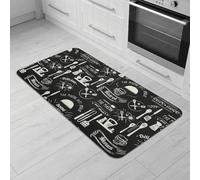 Comart - Alfombra de Cocina Málaga - Alfombra 100% PVC - Antimanchas - Antideslizante - Impermeable - Alfombra Lavable en Lavadora - Camino Moderno para Cocina y Pasillo - Pizarra Negra - 55 x 100 cm
