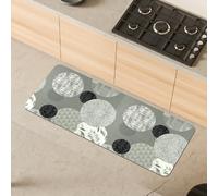 Comart - Alfombra de Cocina Málaga - Alfombra 100% PVC - Antimanchas - Antideslizante - Impermeable - Alfombra Lavable en Lavadora - Camino Moderno para Cocina y Pasillo - Diseño de círculos Grises