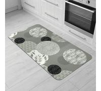 Comart - Alfombra de Cocina Málaga - Alfombra 100% PVC - Antimanchas - Antideslizante - Impermeable - Alfombra Lavable en Lavadora - Camino Moderno para Cocina y Pasillo - Diseño de círculos Grises