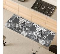 Comart - Alfombra de cocina Málaga - Alfombra 100% PVC - Antimanchas - Antideslizante - Impermeable - Alfombra lavable en lavadora - Camino moderno para cocina y pasillo - Cementine gris - 55 x 170 cm