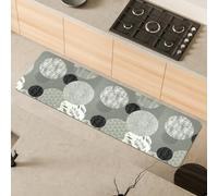 Comart - Alfombra de Cocina Málaga - Alfombra 100% PVC - Antimanchas - Antideslizante - Impermeable - Alfombra Lavable en Lavadora - Camino Moderno para Cocina y Pasillo - Diseño de círculos Grises