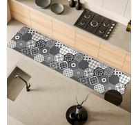 Comart - Alfombra de cocina Málaga - Alfombra 100% PVC - Antimanchas - Antideslizante - Impermeable - Alfombra lavable en lavadora - Camino moderno para cocina y pasillo - Cementine gris - 55 x 270 cm