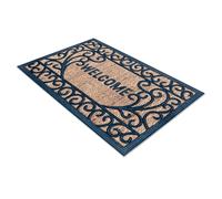 Comart, Capitolio - Felpudo de Fibra de Coco y Goma, para Exteriores e Interiores, para Entrada y Puerta, Resistente, Base Antideslizante, antilluvia y Suciedad, diseño Welcome, Rectangular, 40 x 60