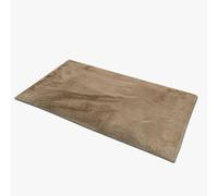 Comart, Carezza - Alfombra súper Suave, mullida y Peluda con Base Antideslizante, diseño Moderno y Confortable para salón, Dormitorio, Alfombra de Cama, Lavable a máquina, Color Beige, 45 x 75 cm