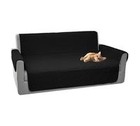 Comart, Majestic - Funda Universal para sofá o sillón con reposabrazos, Acolchada, Reversible, Lavable a máquina, Antideslizante, antiarañazos, para Mascotas, 4 plazas, Color Negro
