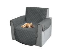 Comart, Majestic - Funda Universal para sofá y sillón con reposabrazos, Acolchada, Reversible, Lavable a máquina, Antideslizante, antiarañazos, para Mascotas, Gris, sillón de 1 Plaza