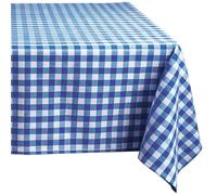 Comart - Mantel Cuadrado Antimanchas - Mantel a Cuadros Vichy 100% poliéster - Efecto Tejido - Resistente a los líquidos - Lavable en Lavadora - Cuadrado 140 x 140 cm - 4 plazas - Azul
