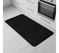 Comart, Nancy - Alfombra Antideslizante de Chenilla para Cocina, Pasillo y decoración, Borde Antideslizante, Suave, Resistente, Lavable a máquina, Fabricada en Italia, Color Negro, 50 x 100 cm