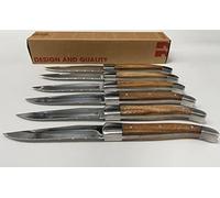 Comas Alps - Juego de 6 cuchillos para carne (acero inoxidable, mango de madera)