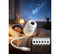 Comauo HD 5D Holographic Ocean & Galaxy Projector White Night Light，12
