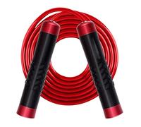 Comba para Saltar Cross Training Cuerda Pesada Con Rodamiento, Para Saltar, Gimnasio, Ejercicio, Para, Mango De Aluminio, PVC, Equipo Entrenamiento Físico Deporte(Rot)