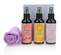 Combat Cleaner Kit de spray limpiador de esterilla de yoga (paquete de 3) incluye una toalla de microfibra, restaura y refresca las esterillas de yoga (lavanda, rosas frescas, cítricos energéticos)
