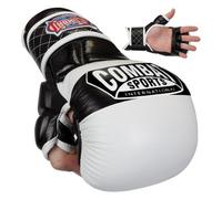 Combat Sports MAX Strike - Guantes de Entrenamiento de Artes Marciales, Guantes de Boxeo con Palma Abierta para Muay Thai, Kickboxing, Artes Marciales, Guantes Acolchados sin Dedos para Hombres y
