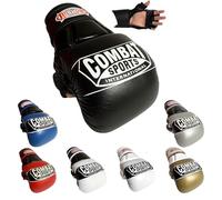 Combat Sports Max Strike - Guantes de entrenamiento de artes marciales mixtas, palma abierta para MMA, Muay Thai y Kickboxing, color negro, talla XL
