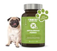 Combate Alergias Perros. Suplemento 100 % Natural. Alivio Picor y Cuidado Piel Atópica. 125 Dosis. Hipoalergénico a base de Psyllium, Biotina, Omega 3 y Cúrcuma + Vit E. Antiácaros. Antiinflamatorio