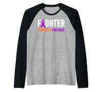 Combatiente contra la Violencia Doméstica - Concienciación sobre la Violencia Doméstica Camiseta Manga Raglan