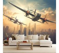 Combatiente Papel Pintado, Estilo Tecnológico No Tejido Papel Tapiz Grande, Mate Grueso Fotomurales Murales para Dormitorio Hotel TV Fondo Pared Dormitorio Sala de Estar 200 x 140 CM