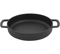 COMBEKK Sartén de hierro fundido para horno holandés, 100% reciclado, 24 cm, 2 asas laterales para todas las cocinas, color negro