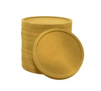 CombiCraft 100 Fichas de plástico Color Oro - 29 mm de diámetro -Idelales para Juegos de Mesa y Ejercicios de aritmética