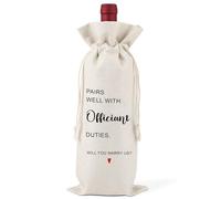 Combina bien con deberes oficiales, regalo de oficial de boda, propuesta de oficiante, ¿te casarás con nosotros? Idea de regalo oficial, regalo oficial, regalo oficial para hombres, bolsas de vino