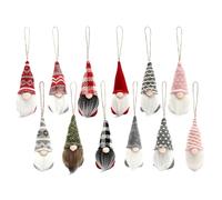 Combinación de 12 piezas Árbol de Navidad colgante Gnomo Decoración, Suecia Felpa Gnom Barba Decoración Hecho a Mano Escandinavo Elfo de Navidad Colgante Decoración del Hogar Decoración de Navidad